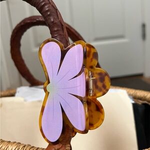 Naupaka flower claw clips, tortoise shell print, Hawaii claw clip